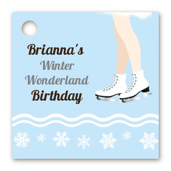 Ice Skating with Snowflakes - Personalized Birthday Party Card Stock Favor Tags