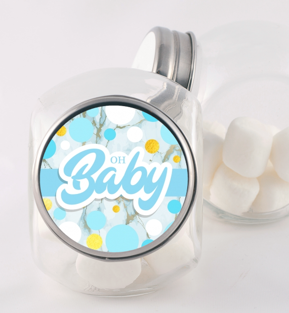  It's A Boy Blue Gold - Personalized Baby Shower Candy Jar It's A Boy