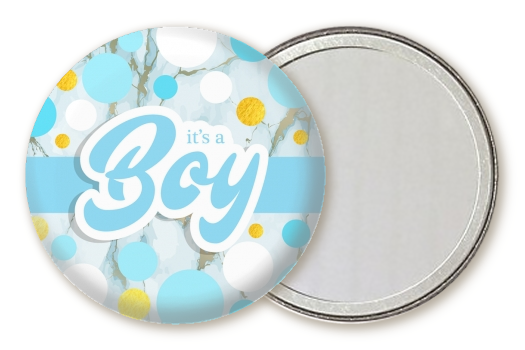  It's A Boy Blue Gold - Personalized Baby Shower Pocket Mirror Favors It's A Boy