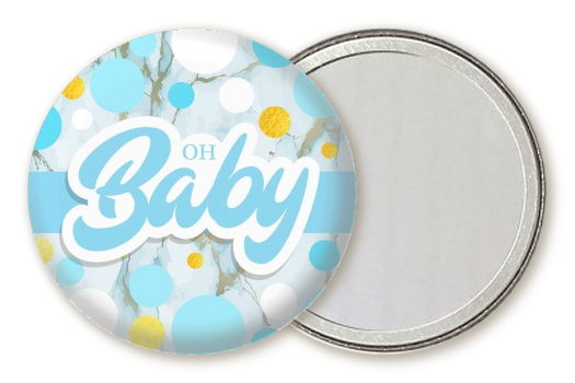  It's A Boy Blue Gold - Personalized Baby Shower Pocket Mirror Favors It's A Boy