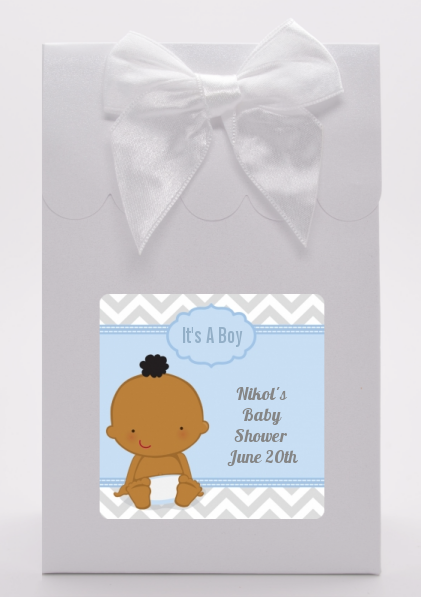 It's A Boy Chevron African American - Baby Shower Goodie Bags