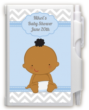 It's A Boy Chevron African American - Baby Shower Personalized Notebook Favor