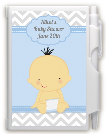 It's A Boy Chevron Asian - Baby Shower Personalized Notebook Favor