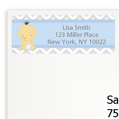 It's A Boy Chevron Asian - Baby Shower Return Address Labels