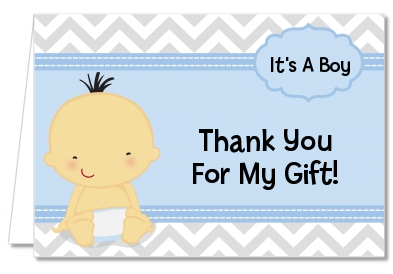 It's A Boy Chevron Asian - Baby Shower Thank You Cards