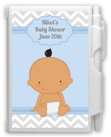 It's A Boy Chevron Hispanic - Baby Shower Personalized Notebook Favor