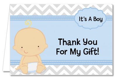 It's A Boy Chevron Hispanic - Baby Shower Thank You Cards