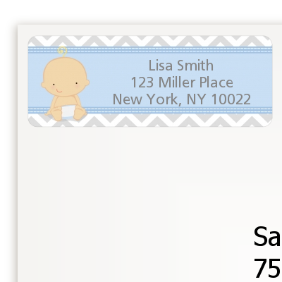 It's A Boy Chevron - Baby Shower Return Address Labels