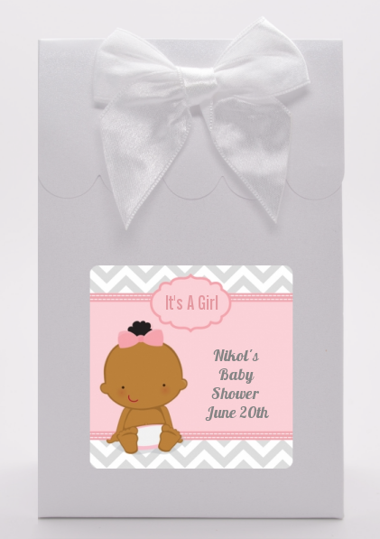 It's A Girl Chevron African American - Baby Shower Goodie Bags