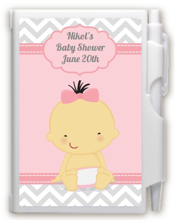 It's A Girl Chevron Asian - Baby Shower Personalized Notebook Favor