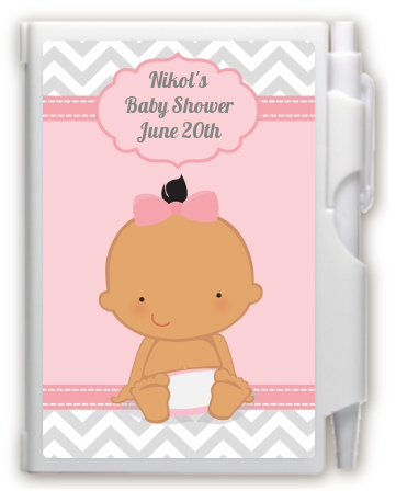 It's A Girl Chevron Hispanic - Baby Shower Personalized Notebook Favor