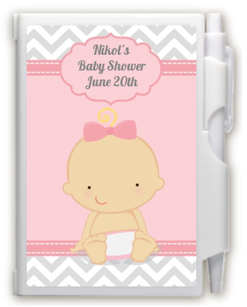 It's A Girl Chevron - Baby Shower Personalized Notebook Favor