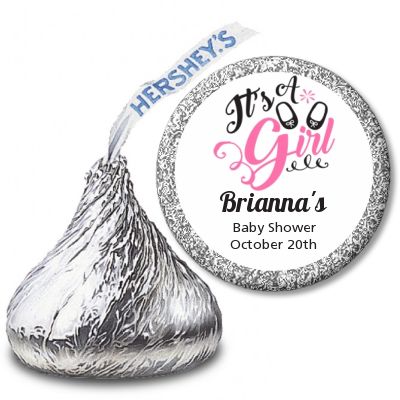 It's A Girl - Hershey Kiss Baby Shower Sticker Labels