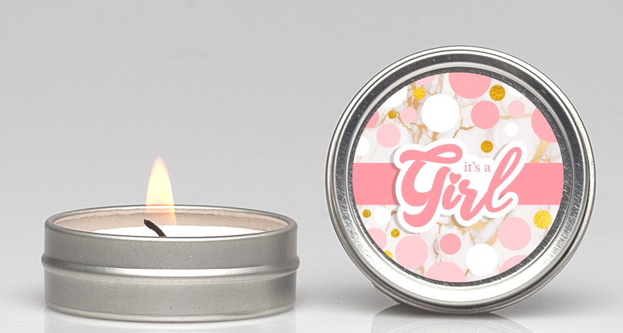  It's A Girl Pink Gold - Baby Shower Candle Favors It's A Girl