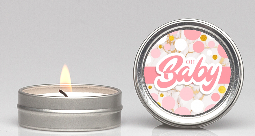  It's A Girl Pink Gold - Baby Shower Candle Favors It's A Girl
