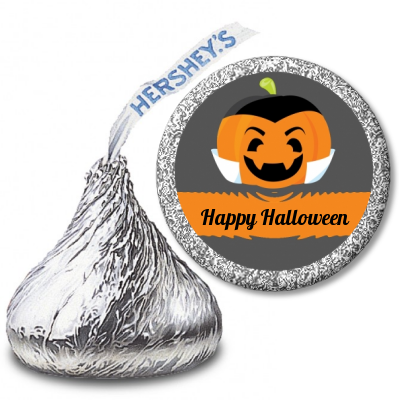 Jack O Lantern Vampire - Hershey Kiss Halloween Sticker Labels