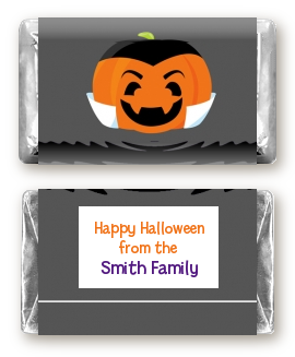  Jack O Lantern Vampire - Personalized Halloween Mini Candy Bar Wrappers 