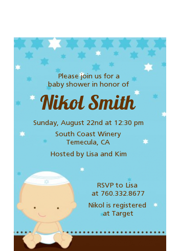 Jewish Baby Boy - Baby Shower Petite Invitations