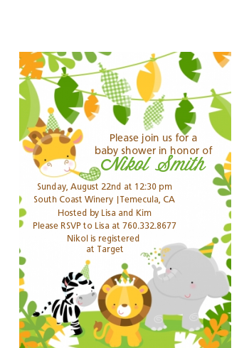 Jungle Party - Baby Shower Petite Invitations