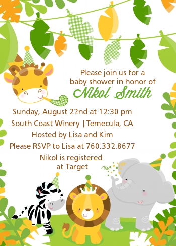 Jungle Party - Baby Shower Invitations