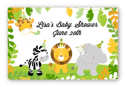 Jungle Party - Baby Shower Landscape Sticker/Labels