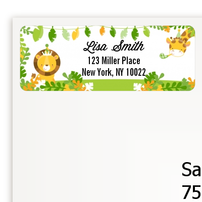 Jungle Party - Baby Shower Return Address Labels