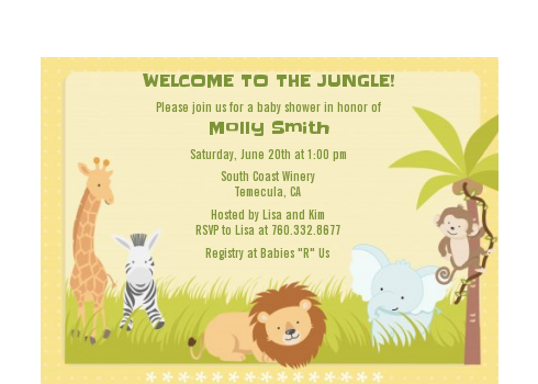  Jungle Safari Party - Baby Shower Petite Invitations Dark Brown