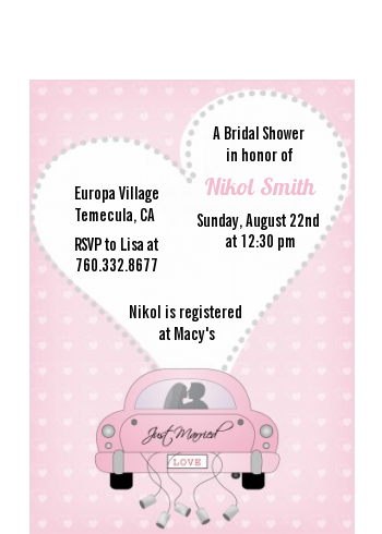 Just Married - Bridal Shower Petite Invitations