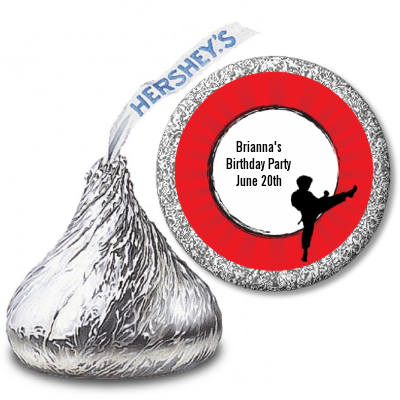 Karate Kid - Hershey Kiss Birthday Party Sticker Labels