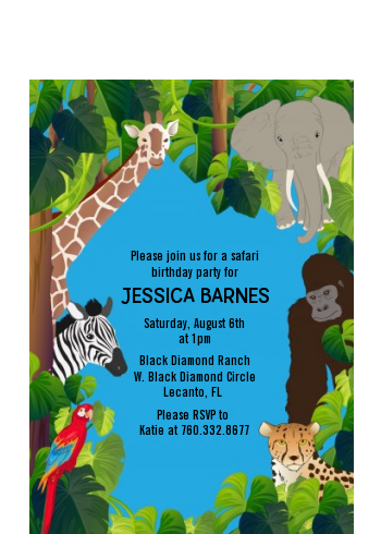 King of the Jungle Safari - Baby Shower Petite Invitations