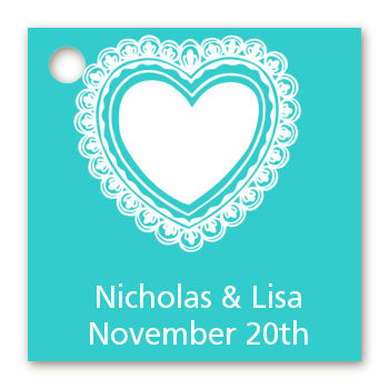 Lace of Hearts - Personalized Bridal Shower Card Stock Favor Tags