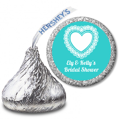 Lace of Hearts - Hershey Kiss Bridal Shower Sticker Labels