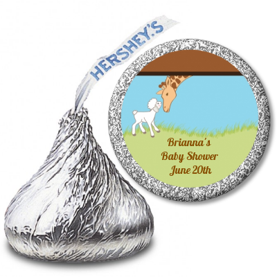 Lamb & Giraffe - Hershey Kiss Baby Shower Sticker Labels