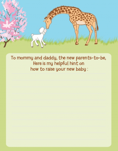 Lamb & Giraffe - Baby Shower Notes of Advice