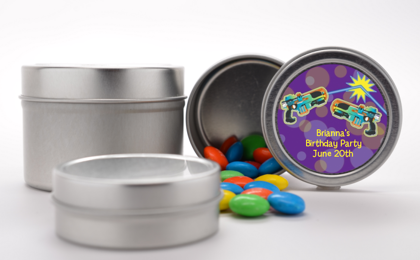  Laser Tag - Custom Birthday Party Favor Tins One Gun