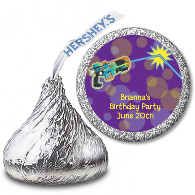 Laser Tag - Hershey Kiss Birthday Party Sticker Labels