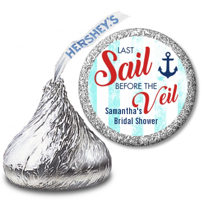 Last Sail Before The Veil - Hershey Kiss Bridal Shower Sticker Labels