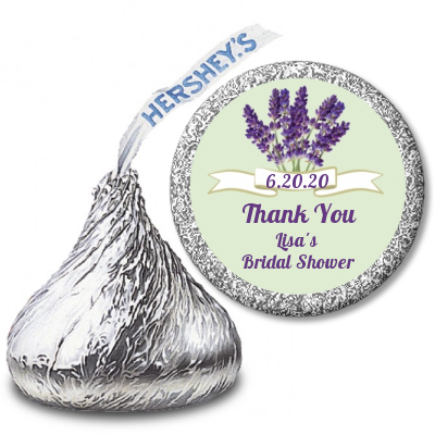 Lavender Flowers - Hershey Kiss Bridal Shower Sticker Labels