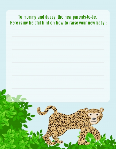 Leopard - Baby Shower Notes of Advice