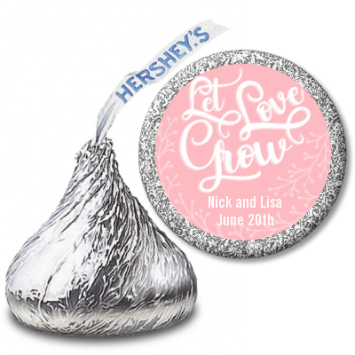 Let Love Grow - Hershey Kiss Bridal Shower Sticker Labels