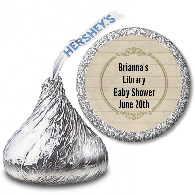 Library Card - Hershey Kiss Baby Shower Sticker Labels