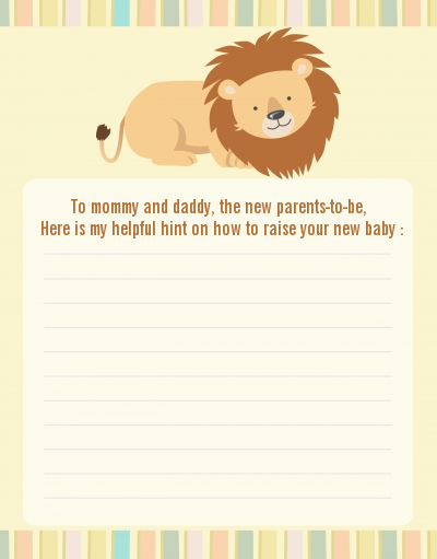 Lion - Baby Shower Notes of Advice