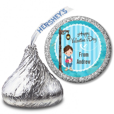  Little Boy - Hershey Kiss Valentines Day Sticker Labels Option 1