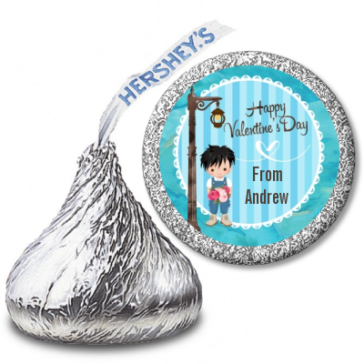  Little Boy - Hershey Kiss Valentines Day Sticker Labels Option 1