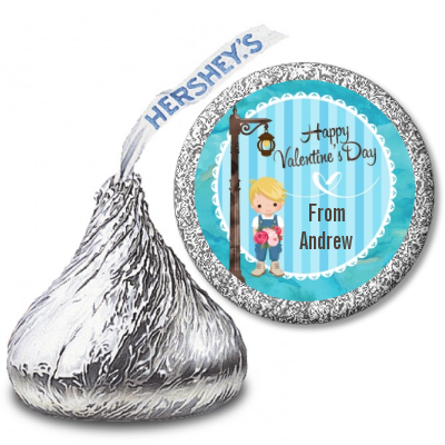  Little Boy - Hershey Kiss Valentines Day Sticker Labels Option 1