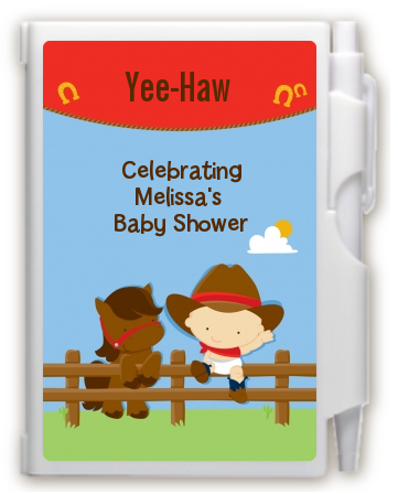 Little Cowboy - Baby Shower Personalized Notebook Favor