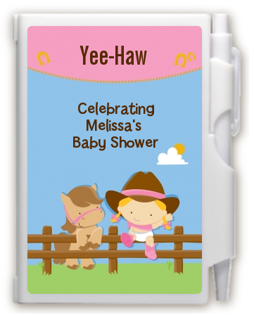 Little Cowgirl - Baby Shower Personalized Notebook Favor
