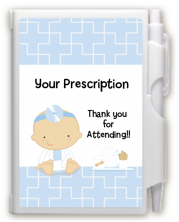  Little Doctor On The Way - Baby Shower Personalized Notebook Favor Caucasian