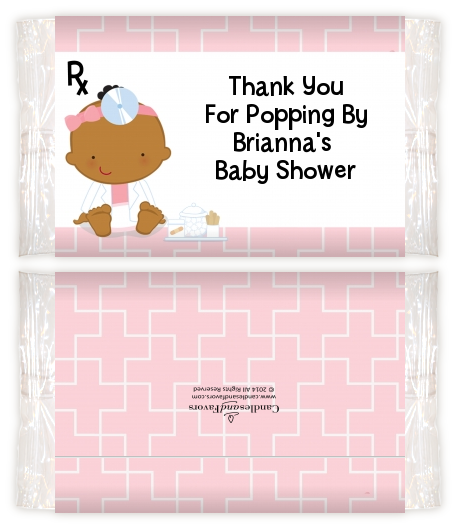  Little Girl Doctor On The Way - Personalized Popcorn Wrapper Baby Shower Favors Caucasian