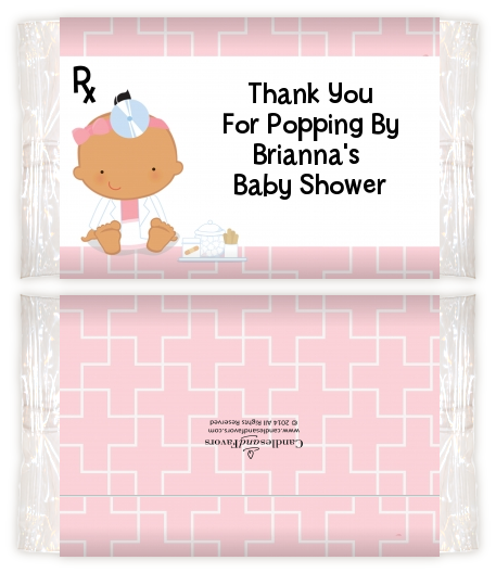  Little Girl Doctor On The Way - Personalized Popcorn Wrapper Baby Shower Favors Caucasian